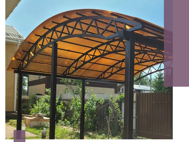 Изготовление навесов под ключ в Кронштадте из качественных материалов