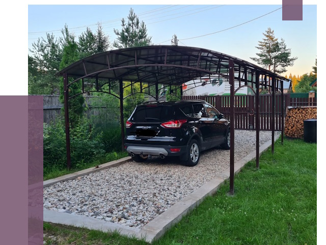 Навесы для автомобиля в Кронштадте от 13408 руб.  | ПРОЛЁТ-Крн