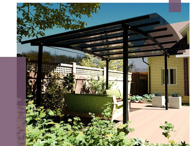 Навесы для террасы в Кронштадте от 13303 руб. под ключ | ПРОЛЁТ-Крн