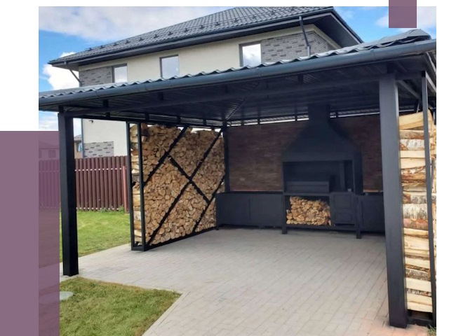 Навесы для барбекю в Кронштадте от 12990 руб. под ключ | ПРОЛЁТ-Крн