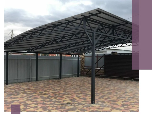 Металлические навесы под ключ в Кронштадте — изготовление и монтаж