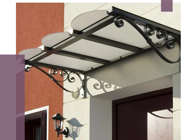 Односкатные козырьки в Кронштадте от 8556 руб.  | ПРОЛЁТ-Крн