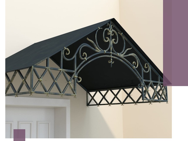 Двускатные металлические козырьки под ключ в Кронштадте